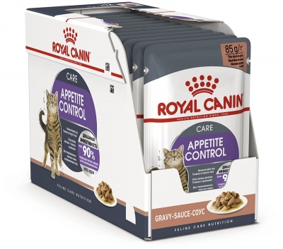 Royal Canin "Appetite Control Care", в соусе, для взрослых кошек предрасположенных к набору лишнего веса