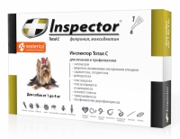 Inspector, капли от внешних и внутренних паразитов для собак массой 1-4 кг
