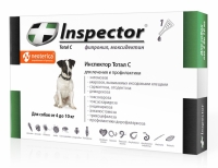 Inspector, капли от внешних и внутренних паразитов для собак массой 4-10 кг