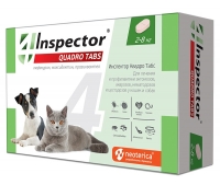 Inspector Quadro Tabs, таблетки для кошек и собак массой 2-8 кг, 4 шт