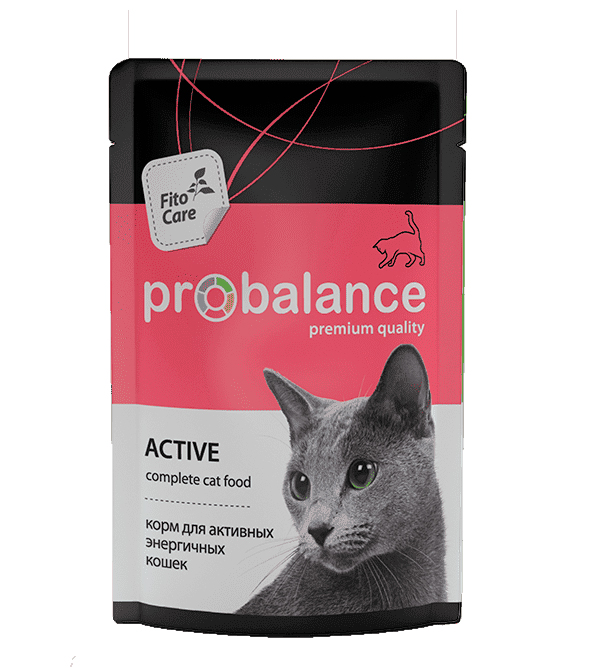 Корм ProBalance Active для активных кошек, цены в Самаре, характеристики,  фото, паучи в интернет-магазине Клампи