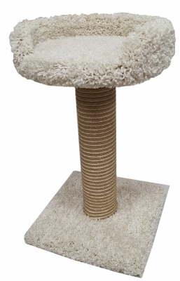 Когтеточка Клампи столбик с лежанкой Премиум, ковролин, S