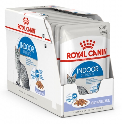 Royal Canin "Indoor" для кошек, живущих в помещении, кусочки в желе